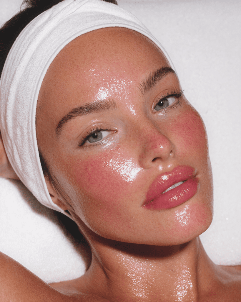 Woman getting a facial at a med spa