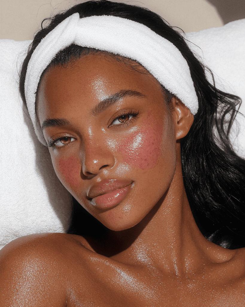 Woman getting a facial at a med spa